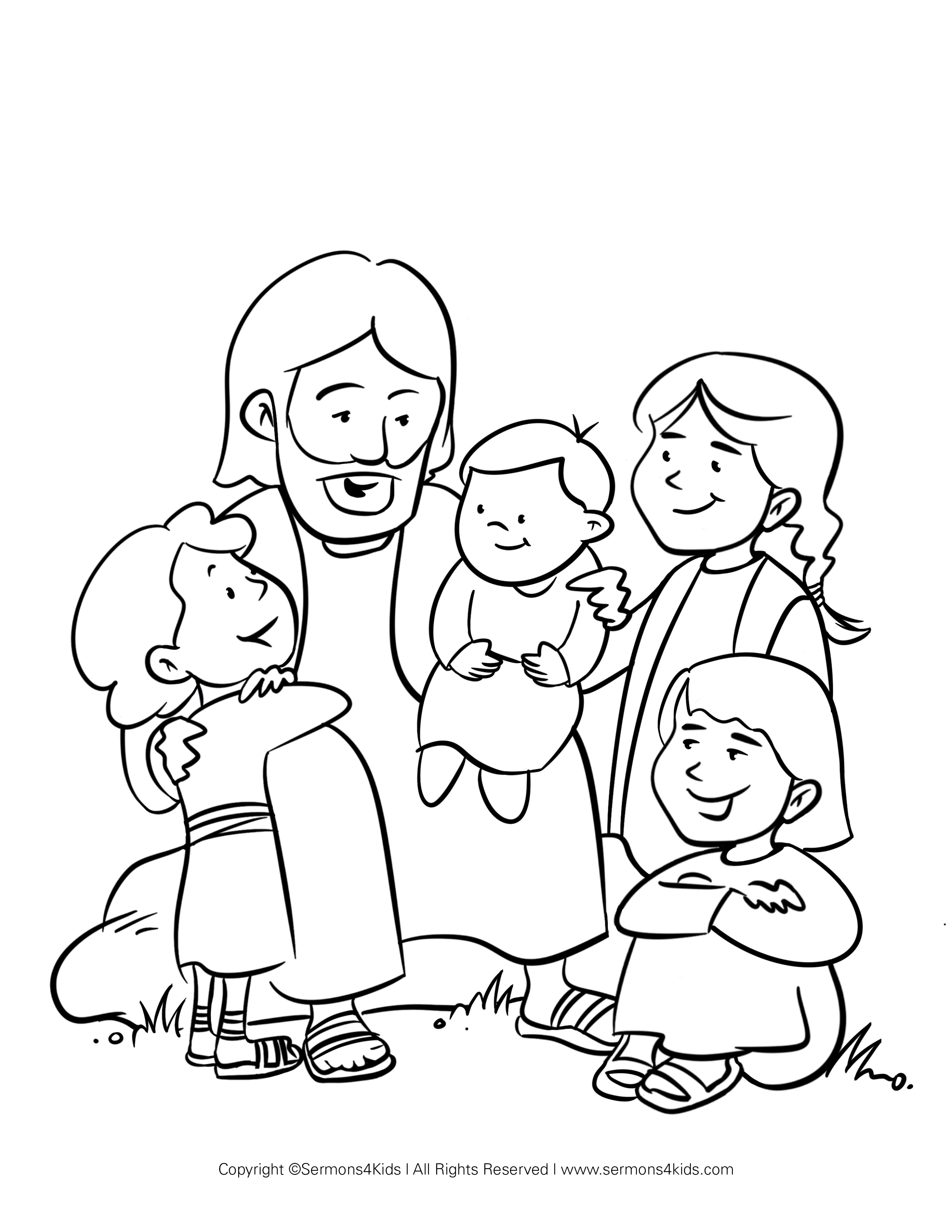 Jesus and the Children 20 Coloring Page   Sermons20Kids