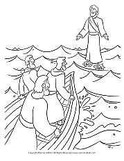 Jesus Walking on Water Coloring Page | Sermons4Kids