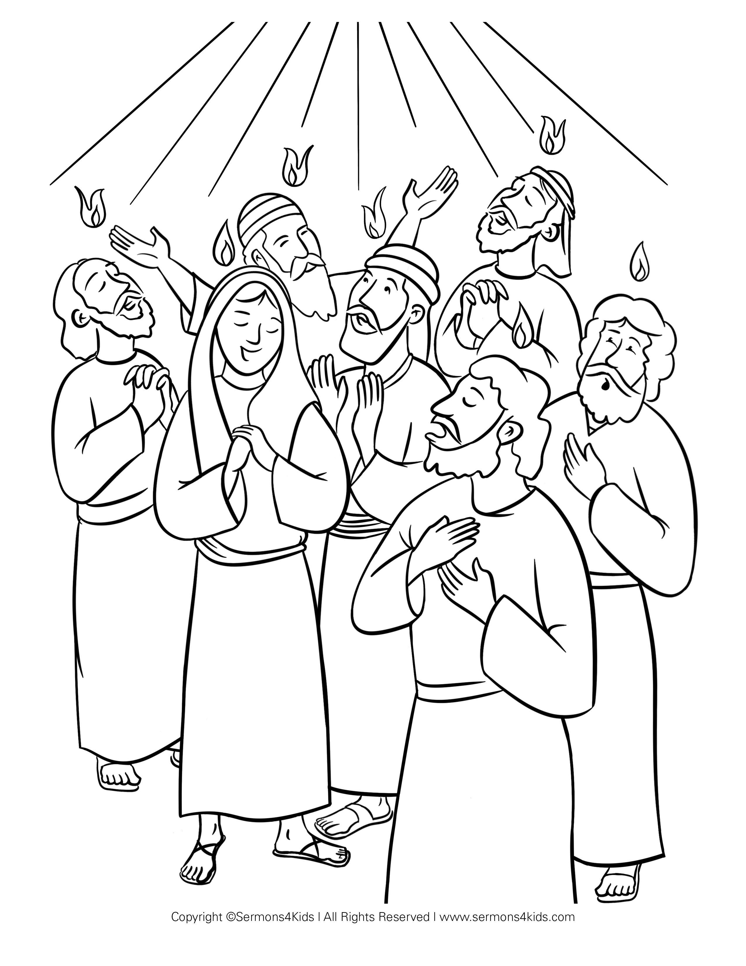 Día de Pentecostés Coloring Page | Sermons4Kids