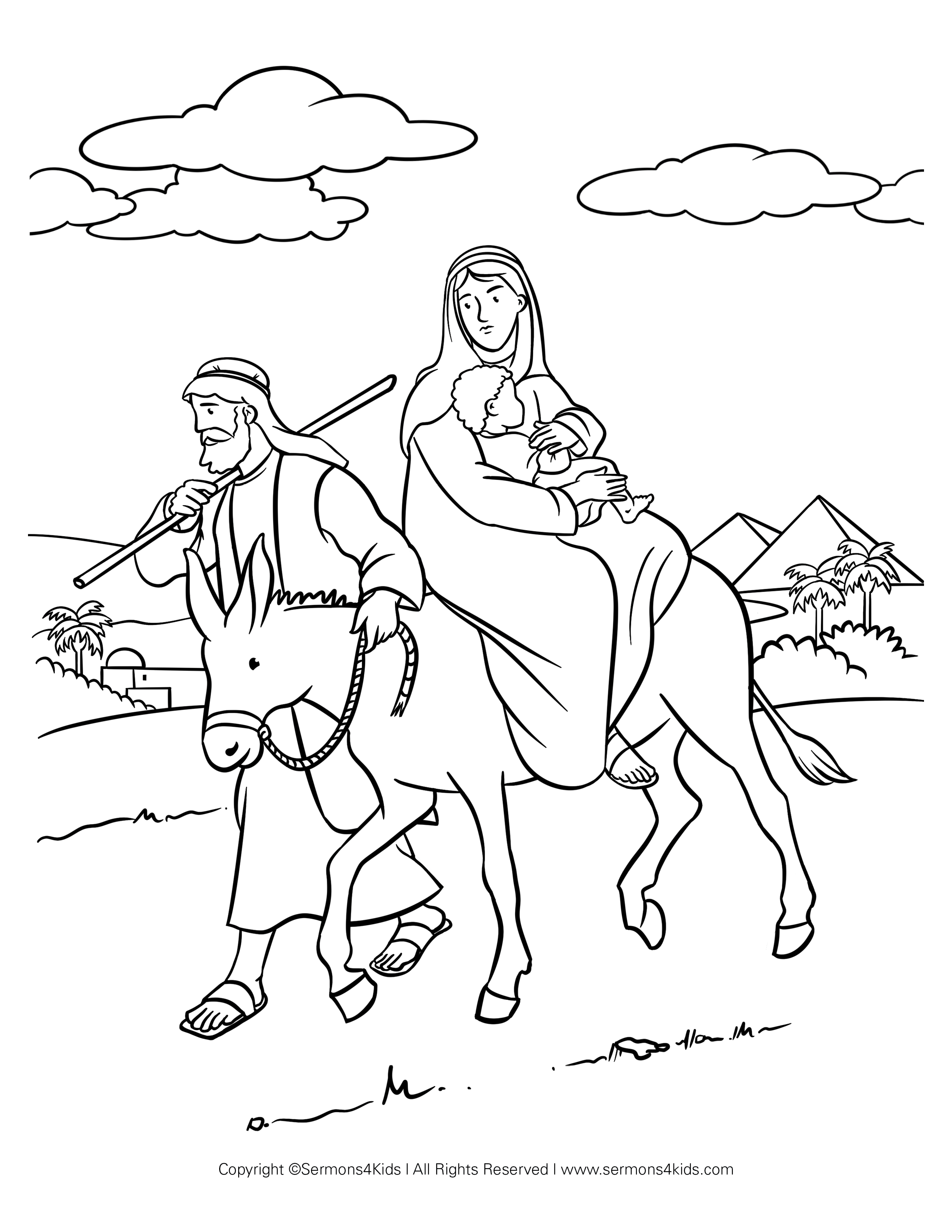 jesus in egypt coloring pages