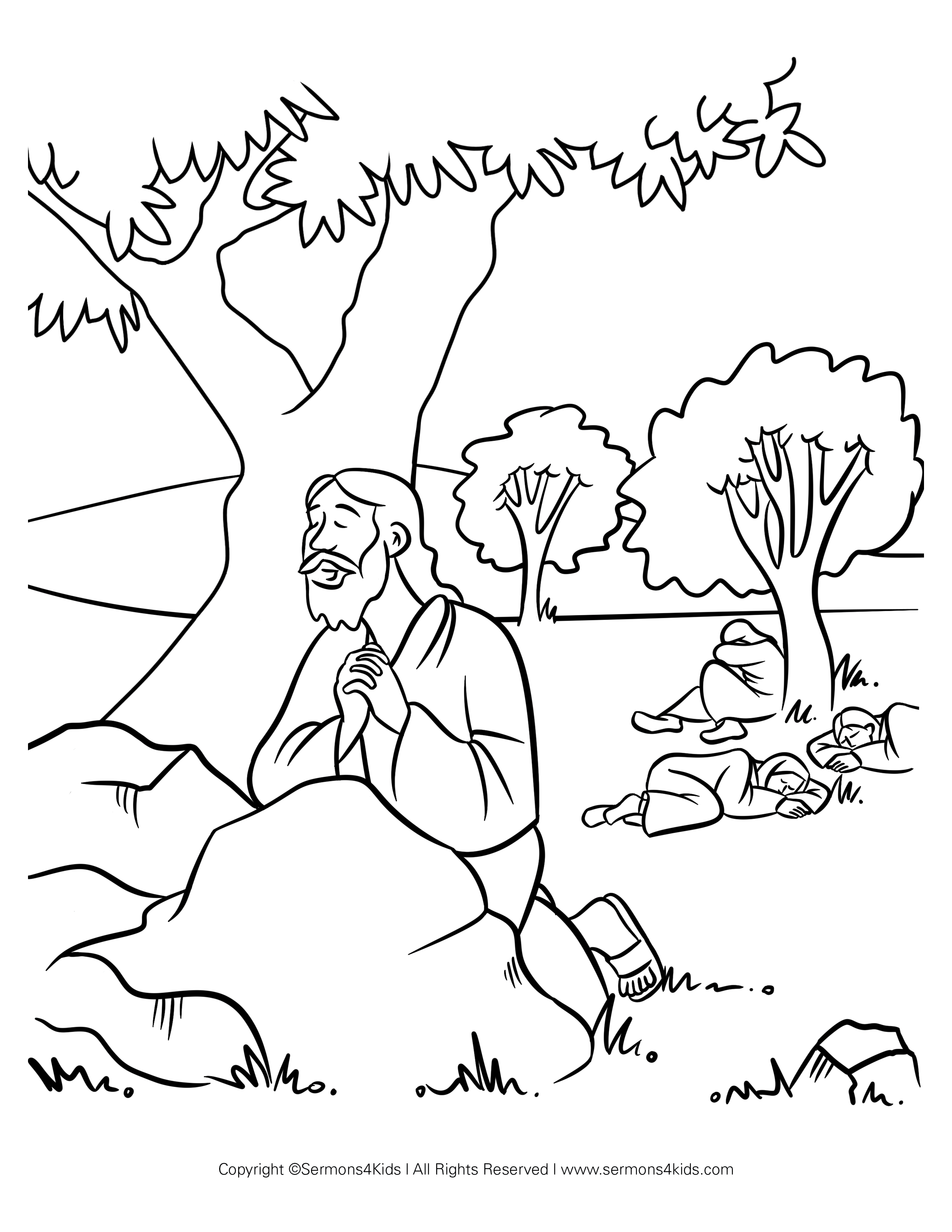 Jesús-ora-en-el-jardín