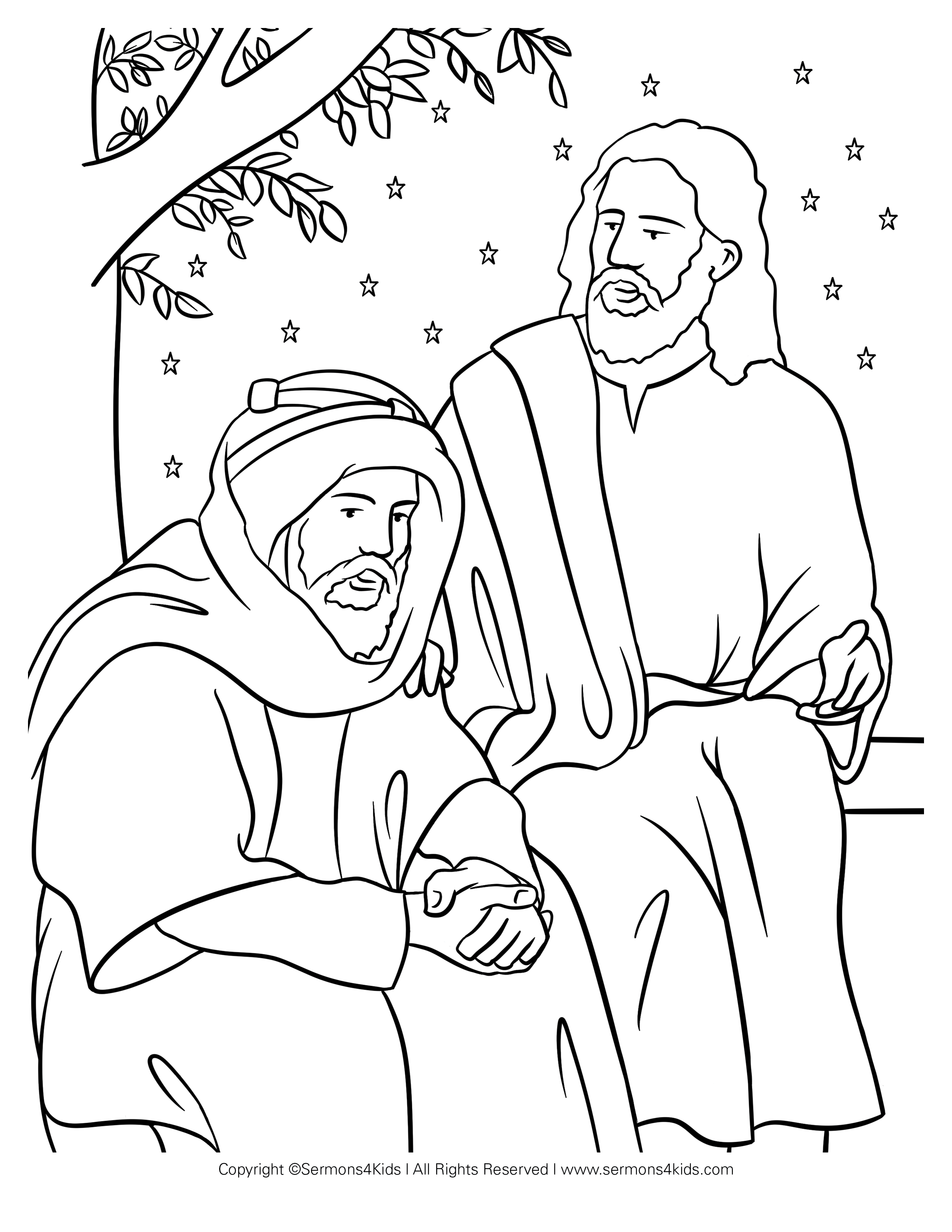 Jesús enseña a Nicodemo