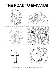 Road to Emmaus Coloring Page | Sermons4Kids