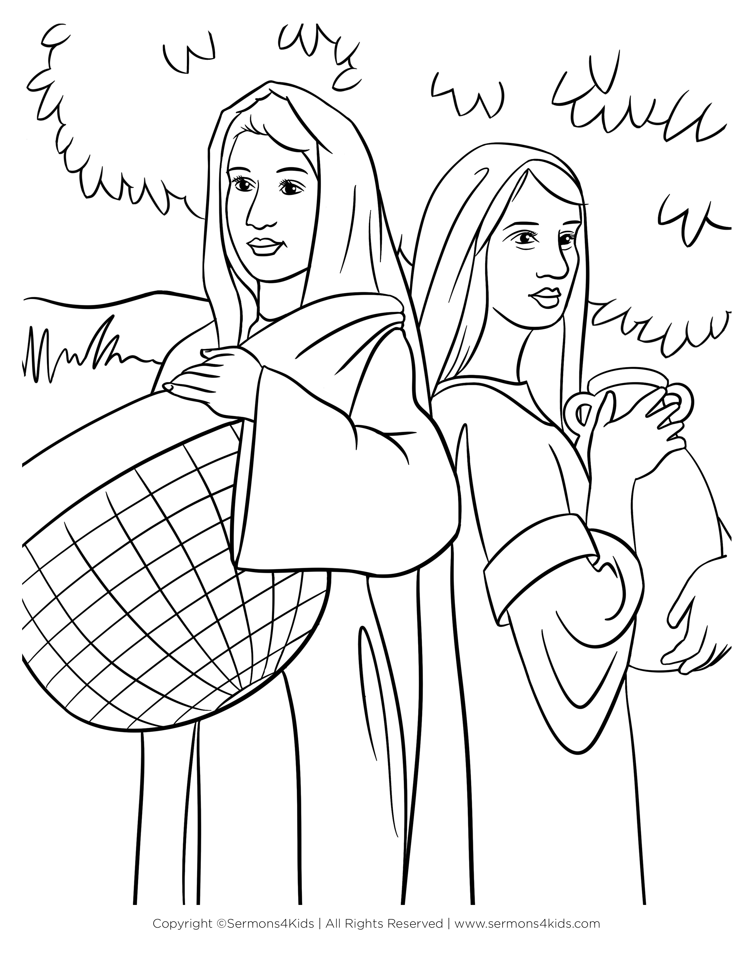 jacob and leah and rachel coloring pages