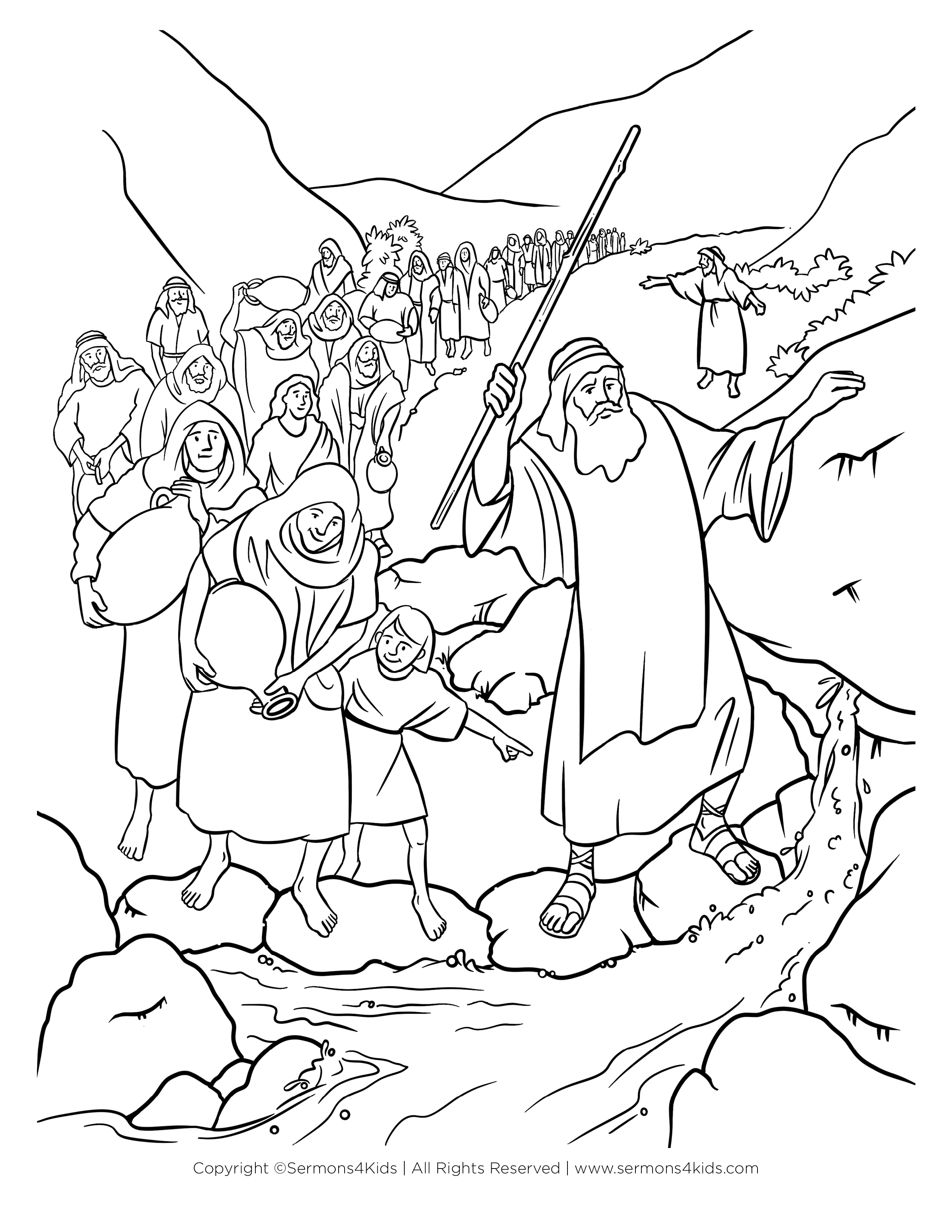 Moisés saca agua de una roca