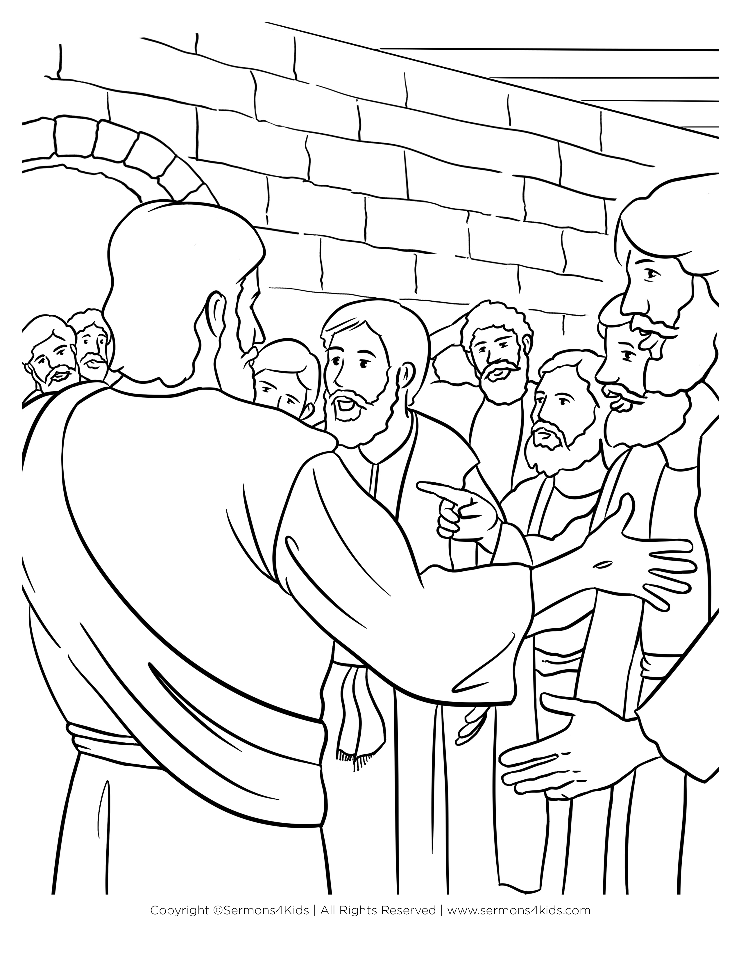 Jesus Appears To The Disciples Coloring