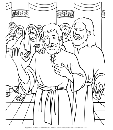 Jesus Heals on the Sabbath coloring page