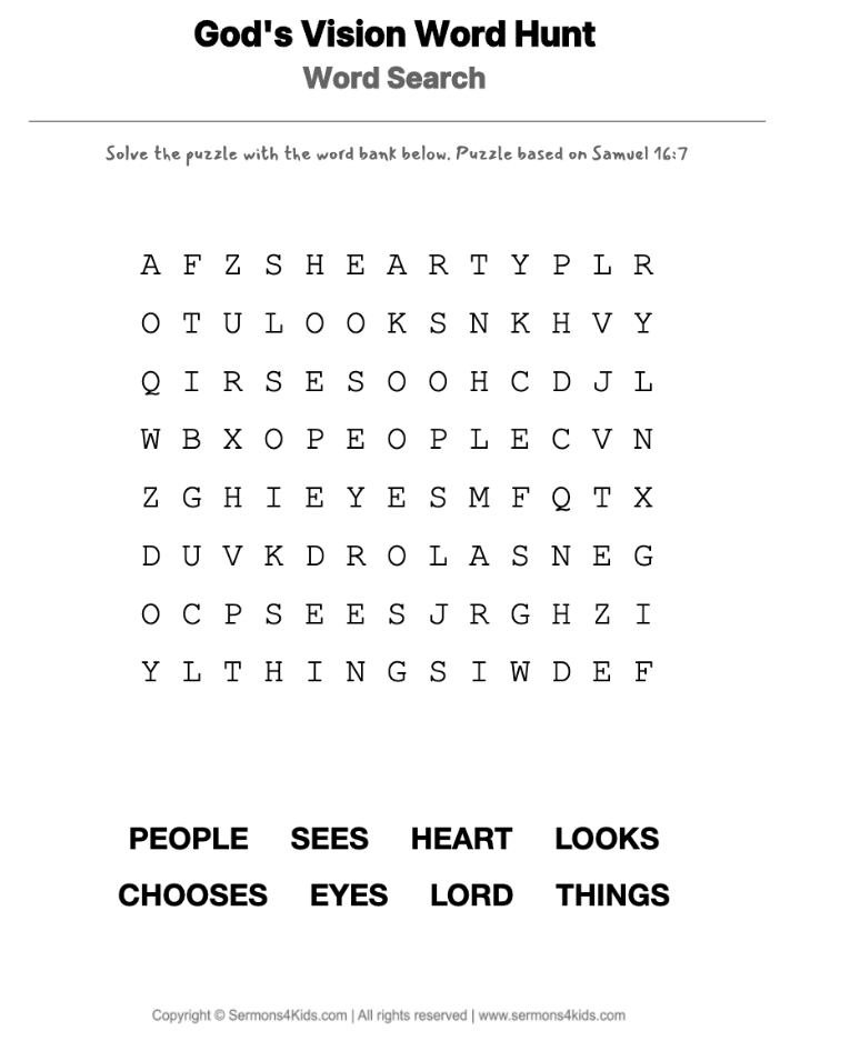 God Loves Us This Much word-search