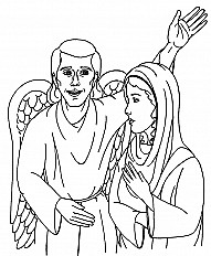 angel gabriel visits mary coloring pages