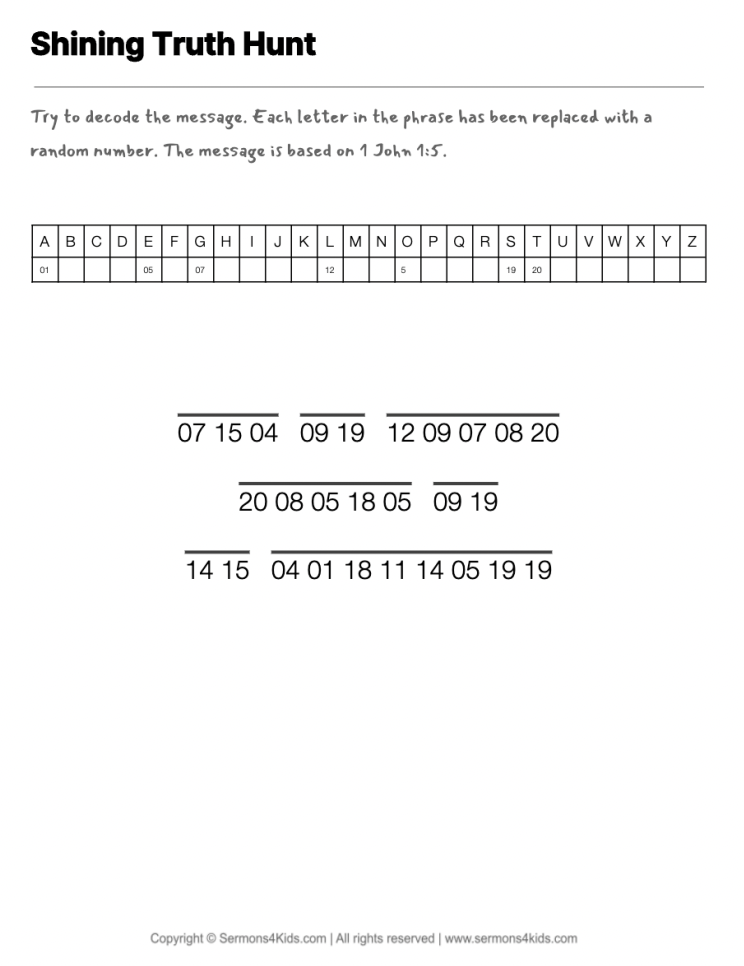 Don't Be Afraid cryptogram