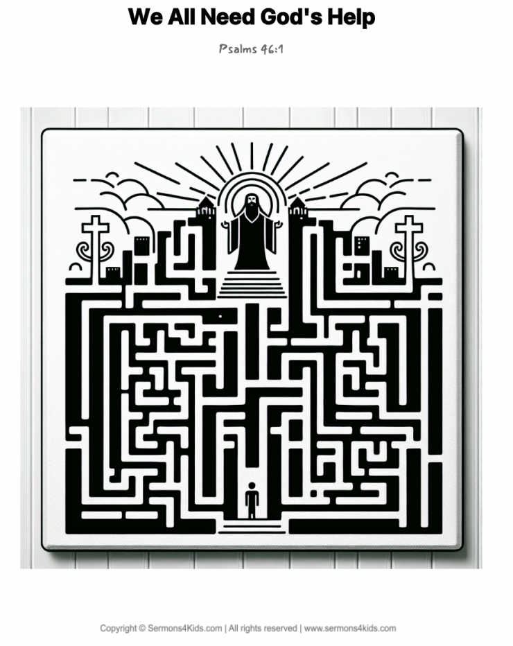 We All Need God's Help maze