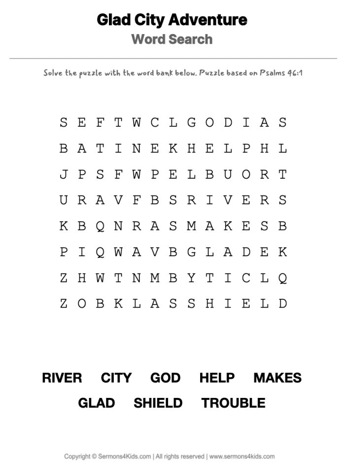 We All Need God's Help word-search