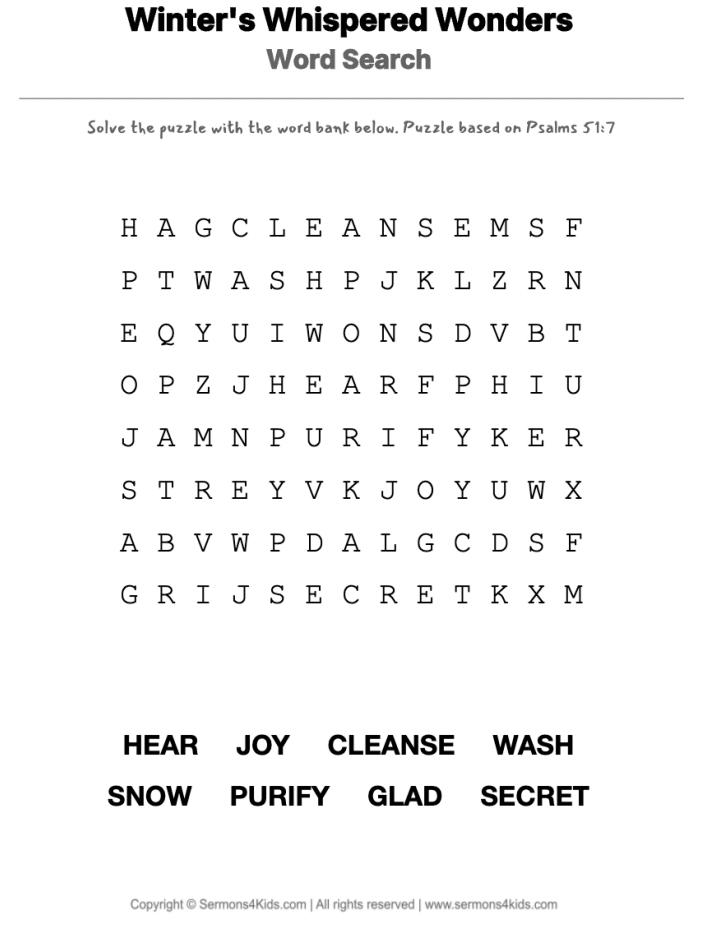 Getting the Stain Out word-search