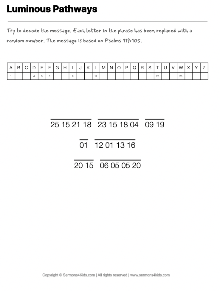 The Bible is Our Compass cryptogram