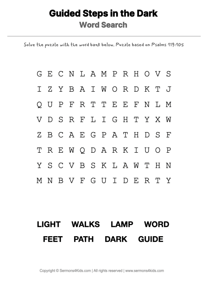 God's Instruction Book word-search