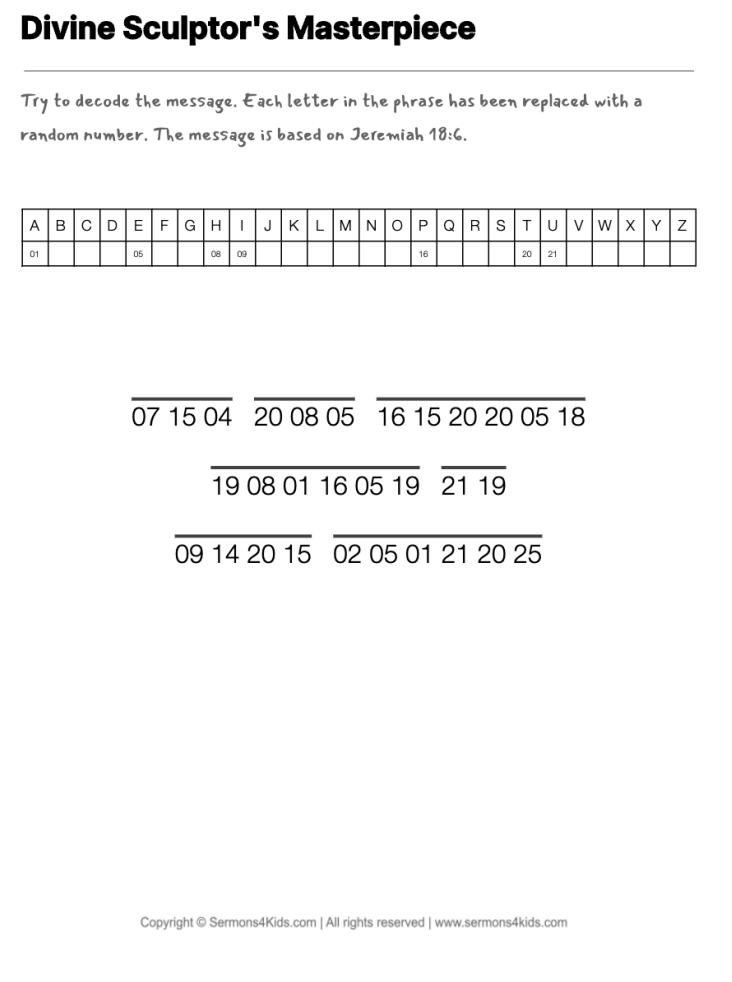 Shaped by God cryptogram