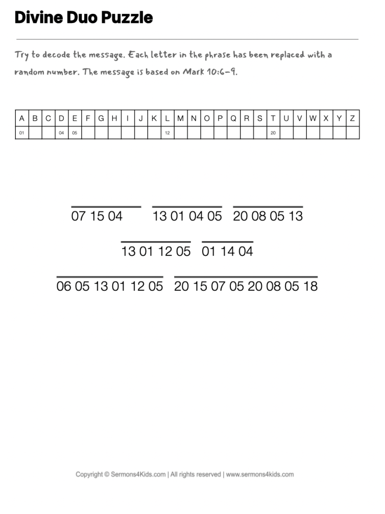 What God Has Joined cryptogram