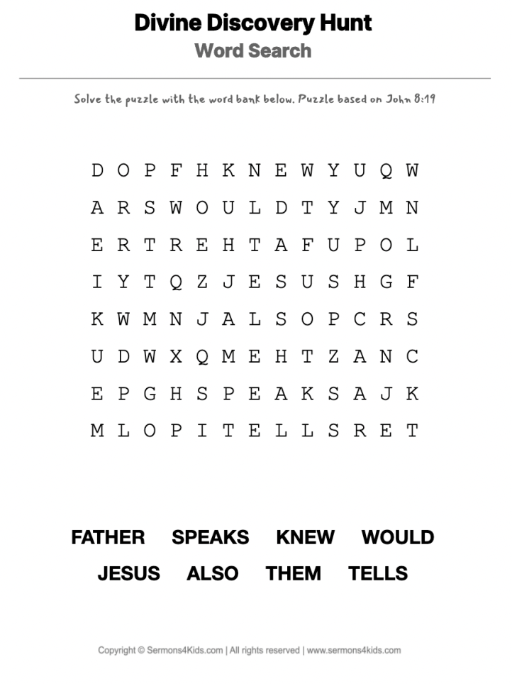 Do You Know This Man? word-search