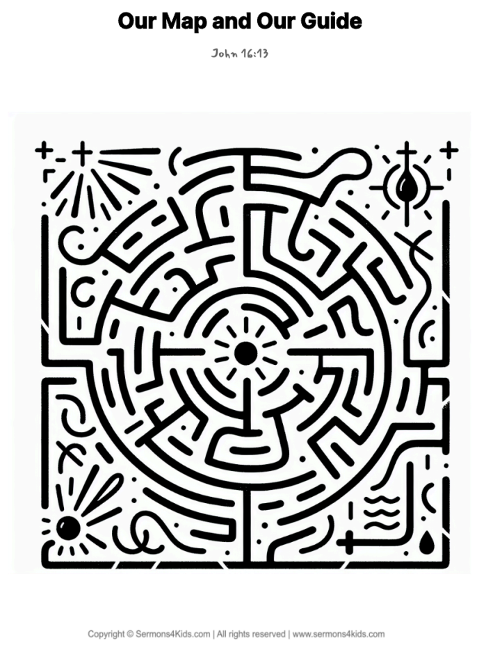 Our Map and Our Guide maze | Children's Sermons from Sermons4Kids.com...