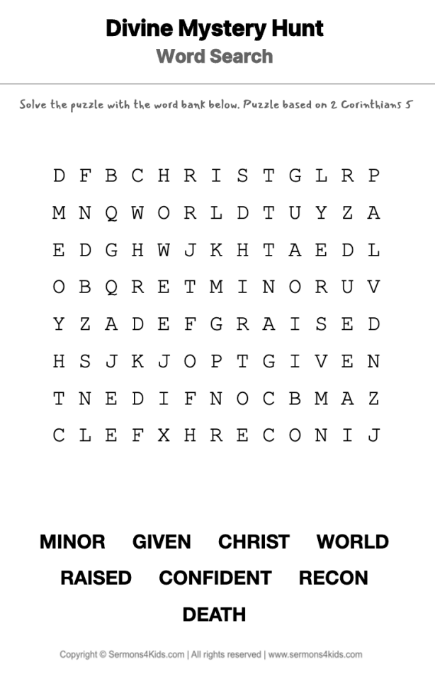 Are You on Target? word-search