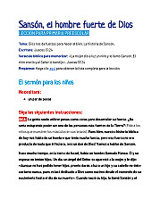 Sansón, el hombre fuerte de Dios - Lección para preescolar