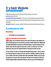 Ir y hacer discípulos - Lección para preescolar