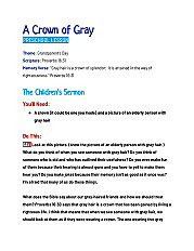 A Crown of Gray - Preschool