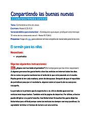Compartiendo las buenas nuevas - Lección para primaria superior