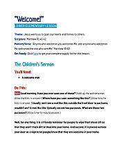 "Welcome!" - Lower Elementary