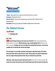 "Welcome!" - Preschool
