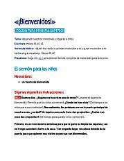 «¡Bienvenidos!» - Lección para primaria superior