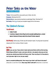 Peter Sinks on the Water - Preschool
