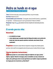 Pedro se hunde en el agua - Lección para primaria inferior