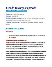 Cuando tu carga es pesada - Lección para primaria superior