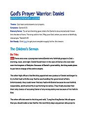 God's Prayer Warrior Daniel - Upper Elementary