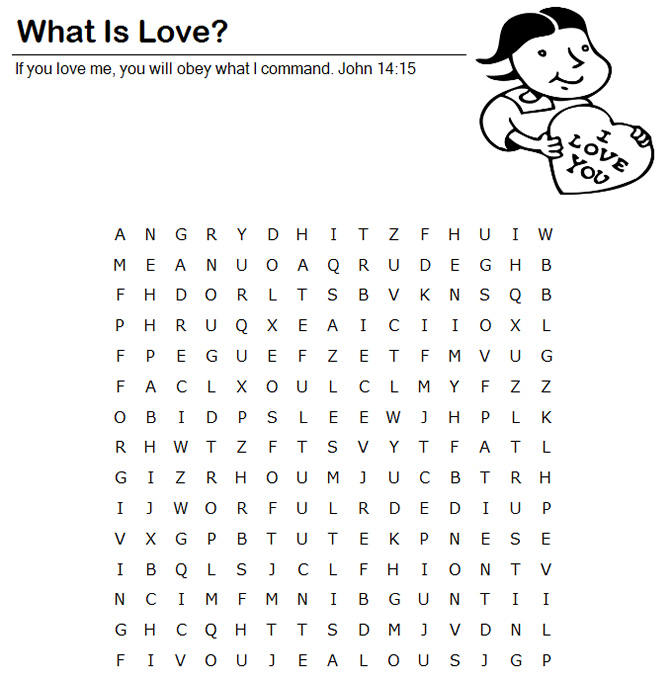 What Is Love Word Search Sermons4Kids