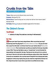 Crumbs from the Table - Lower Elementary