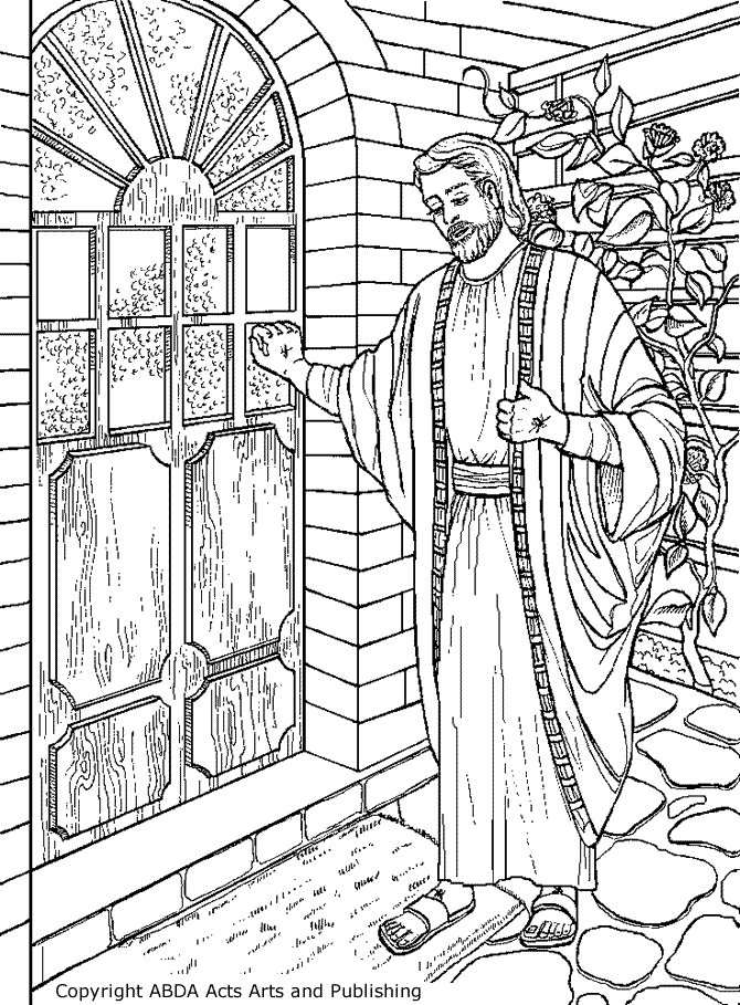 Jesus Knocking Coloring Page | Sermons4Kids