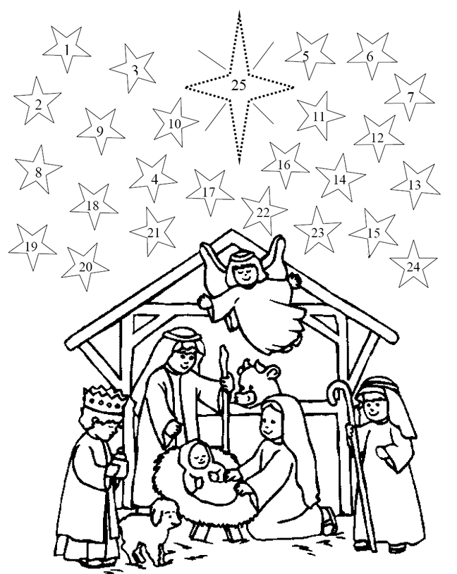 Manger Advent Coloring Page Sermons4Kids
