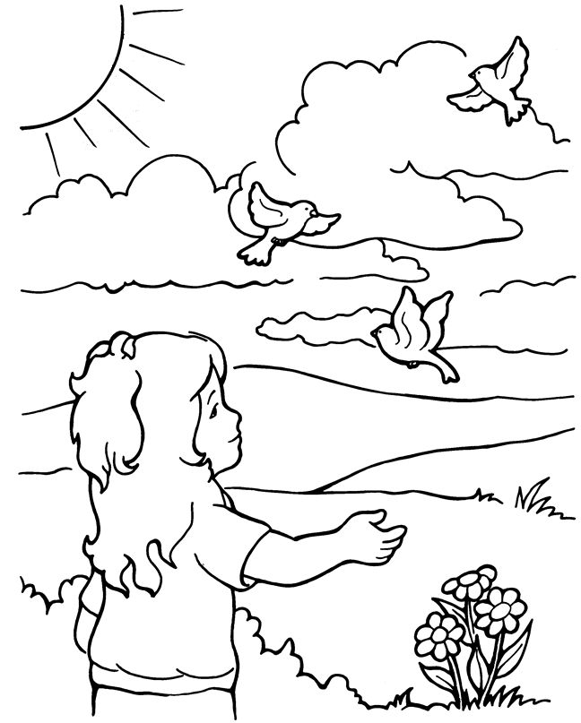 Birds In Air Coloring Page | Sermons4Kids