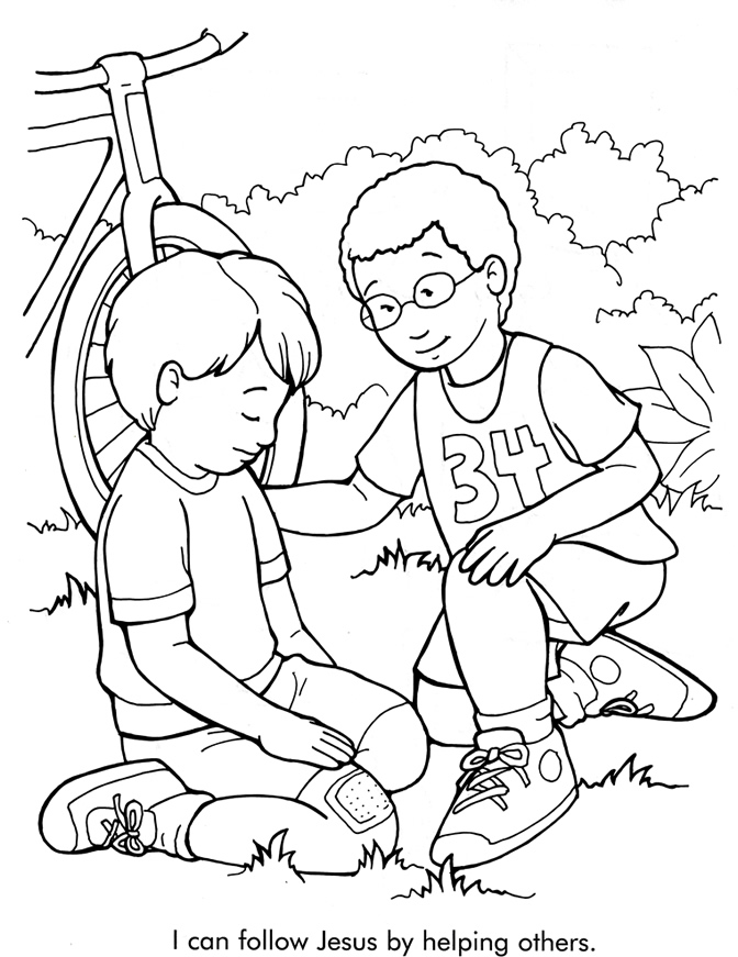 Follow Jesus By Helping Others Coloring Page Sermons4