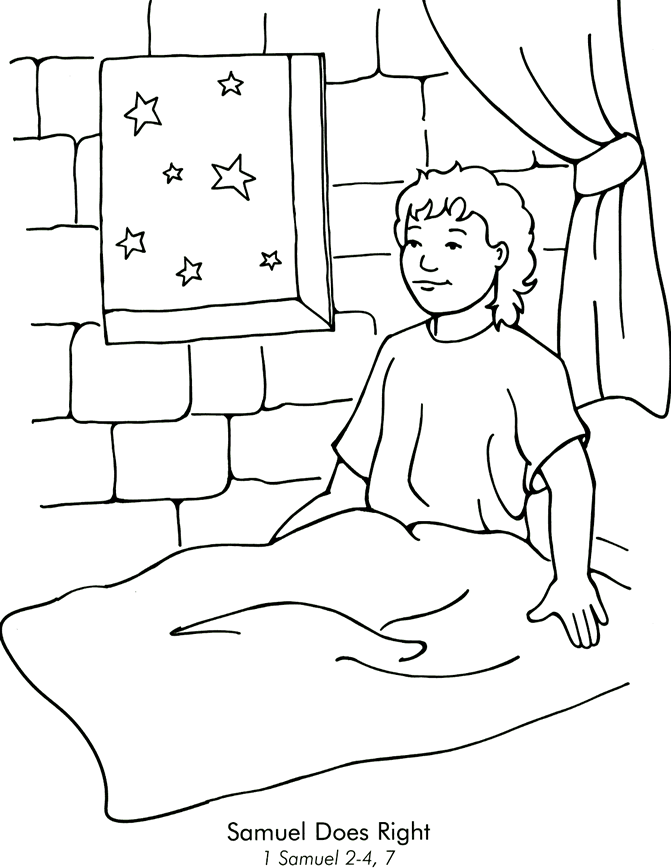 god speaks to samuel coloring pages