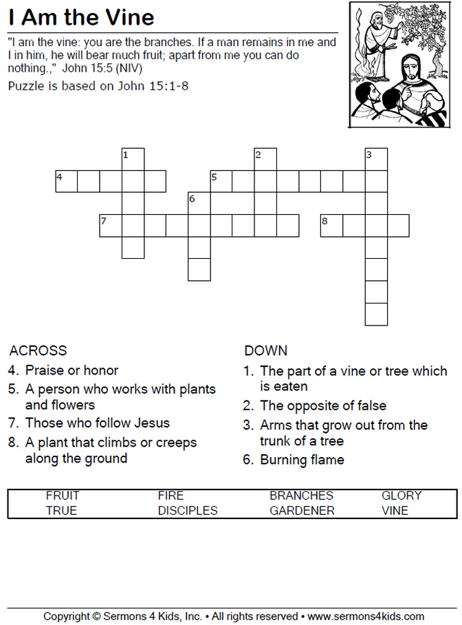Branches On The Tree Crossword Sermons4Kids